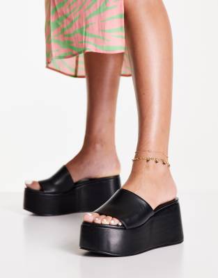 platform black mules