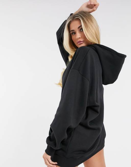 Missguided Playboy bunny graphic hoodie dress in black ASOS