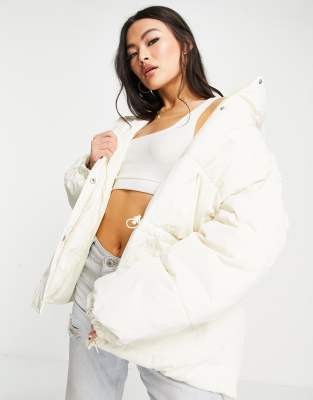 Missguided hooded padded jacket best sale in stone