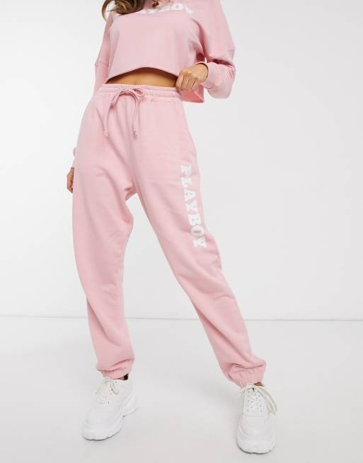 Pink playboy joggers new arrivals