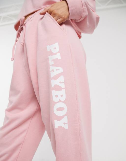 Missguided playboy 2025 joggers pink