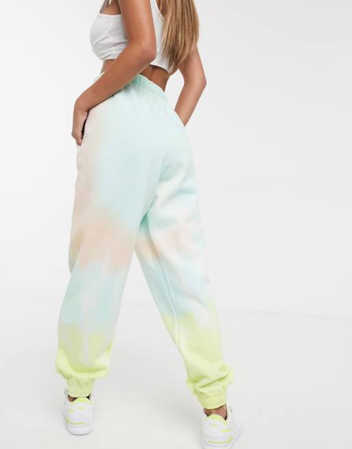 Missguided Playboy co ord oversized jogger in tie dye