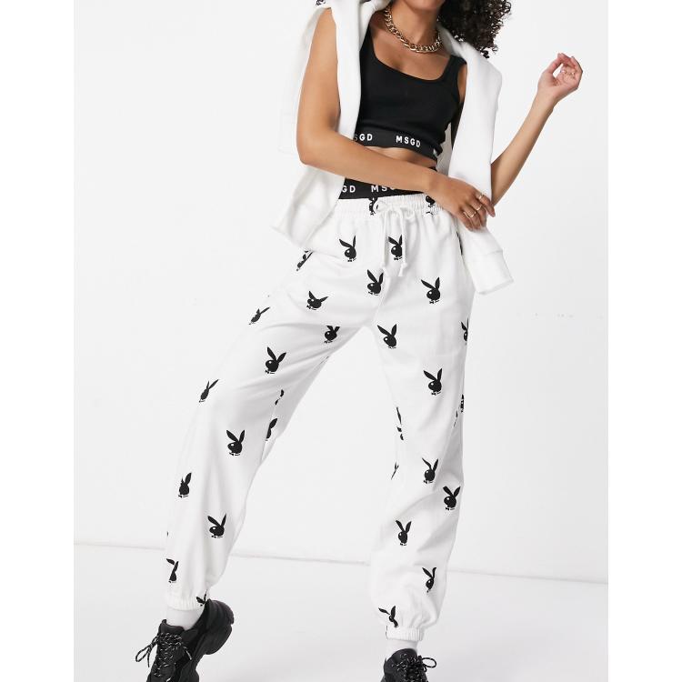 Missguided Playboy co ord oversized jogger with bunny print in