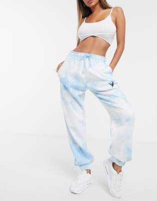 Missguided Playboy Coordinating Oversized Sweatpants In Tie Dye