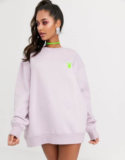 Missguided Playboy magazine back graphic sweatshirt in lilac