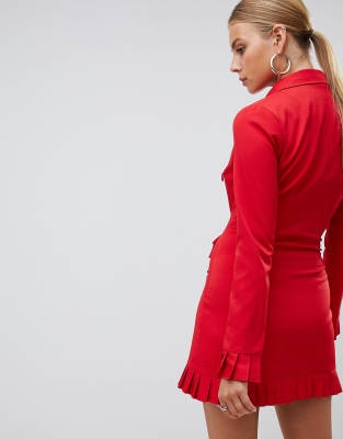 red blazer dress missguided