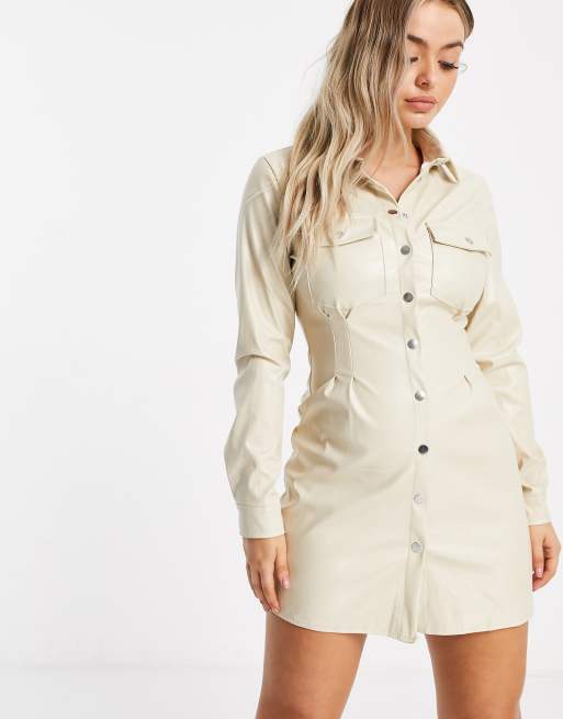 Pu shirt hot sale dress