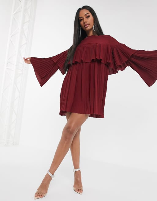 Missguided pleated 2025 smock dress