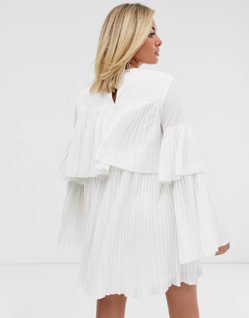 Missguided pleated 2025 smock dress