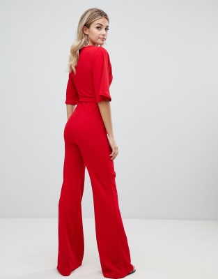 plunge kimono sleeve jumpsuit