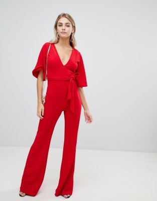 plunge kimono sleeve jumpsuit