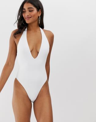 white plunge bathing suit