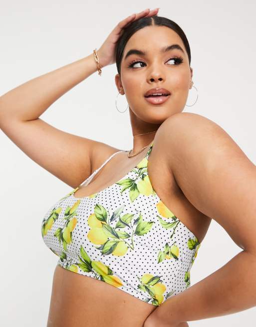 Missguided scoop neck bikini top floral print