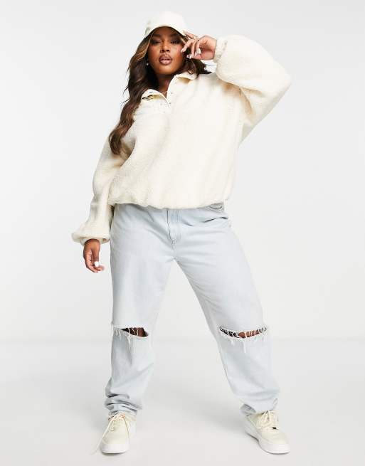 Missguided white sweatshirt hot sale