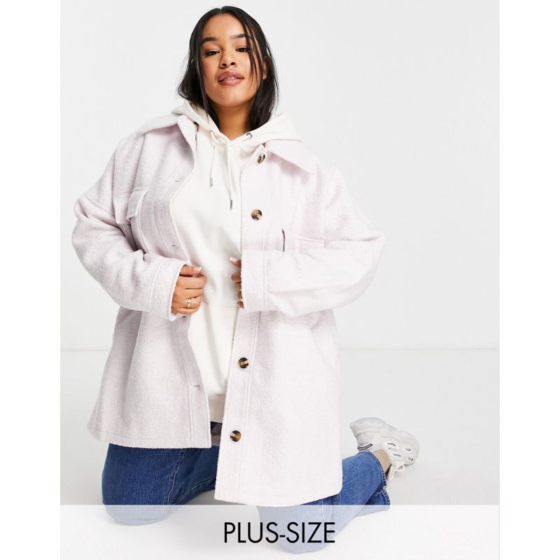 Cappotti e Giacche Giacche Missguided Plus - Camicia giacca squadrata lilla spazzolata