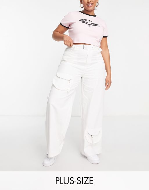 Plus size sale white cargo capris