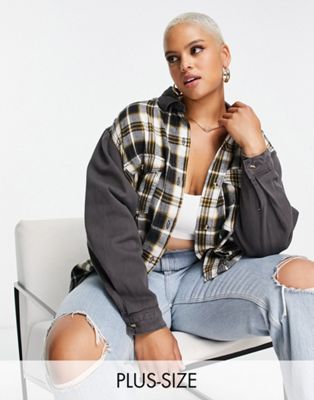 Missguided Plus shirt in gingham check - ASOS Price Checker
