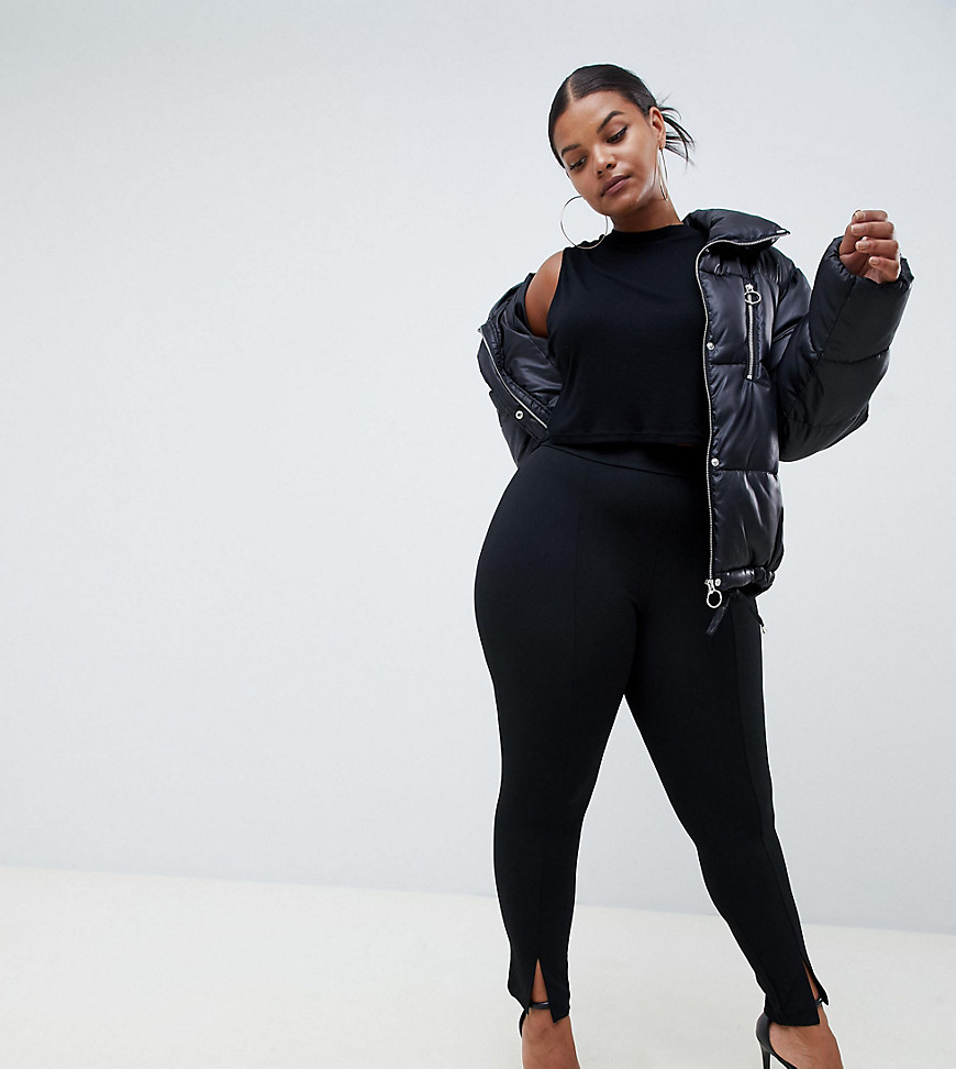 Plus-size trousers by Missguided Plus High rise Just like your standards Stretch waistband Cropped leg Skinny fit Cut very closely to the body