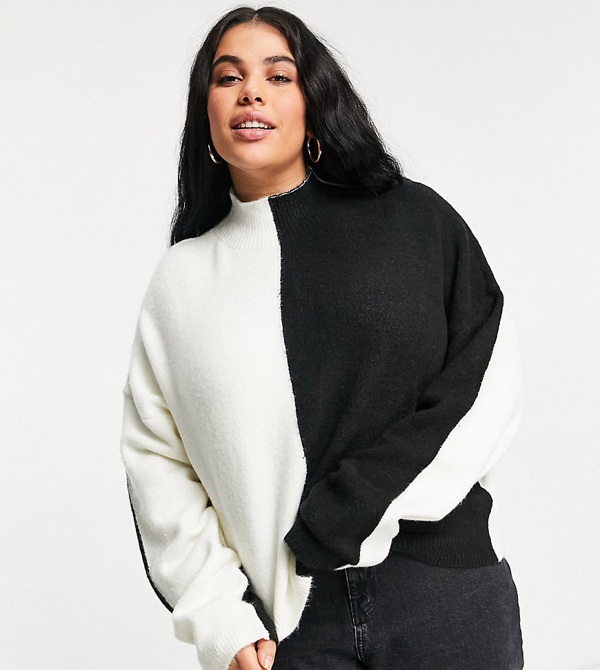 Missguided Plus color block sweater-Multi