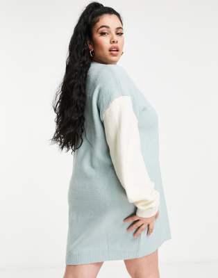 missguided colour block jumper dress