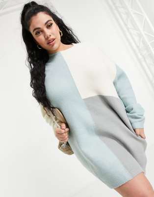 missguided colour block jumper dress