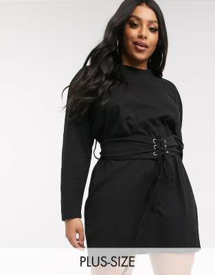 black corset dress plus size