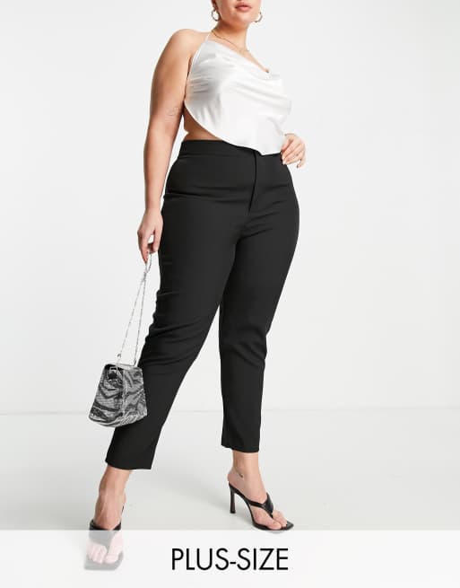 Missguided Plus – Czarne dopasowane spodnie