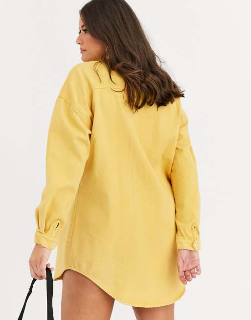 Yellow denim cheap shirt dress