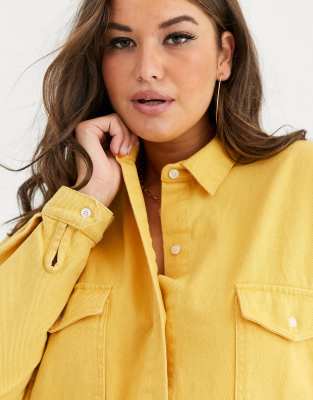yellow denim shirt dress