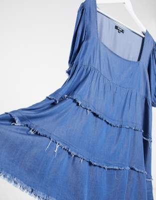 denim smock dress plus size