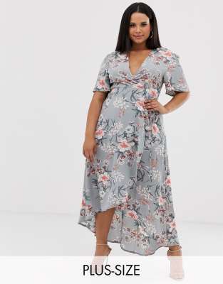 floral print plus size dress