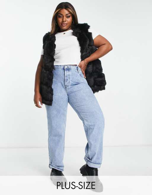 Black faux clearance fur bubble gilet