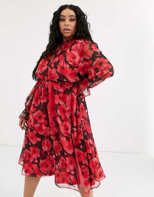 red and black plus size outfits