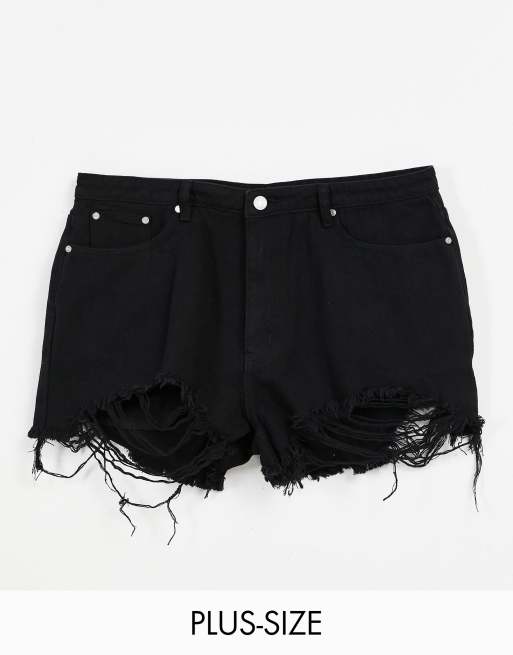 Black frayed outlet denim shorts