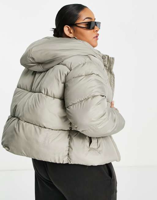 Missguided grey best sale puffer coat