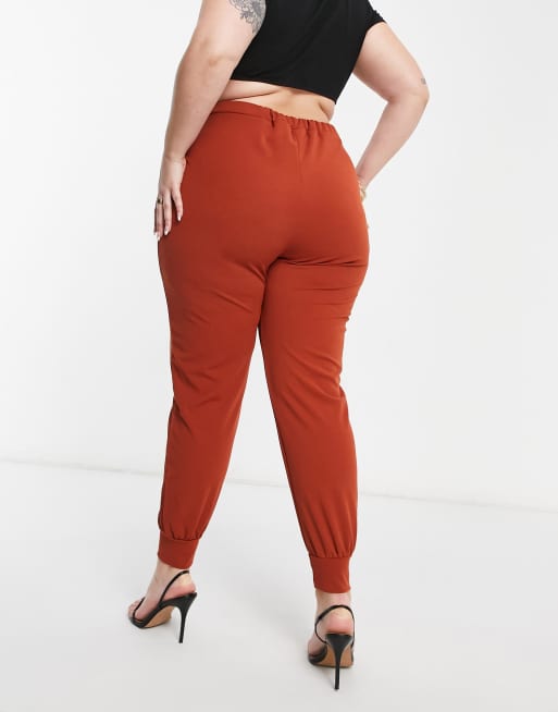 Missguided Plus jogger in rust, 2 of 4