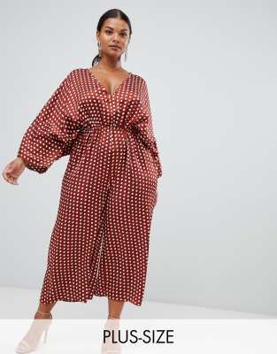 plus size polka dot jumpsuit