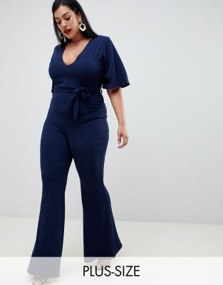 plunge kimono sleeve jumpsuit