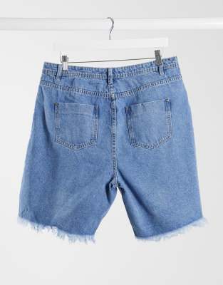 a line denim shorts