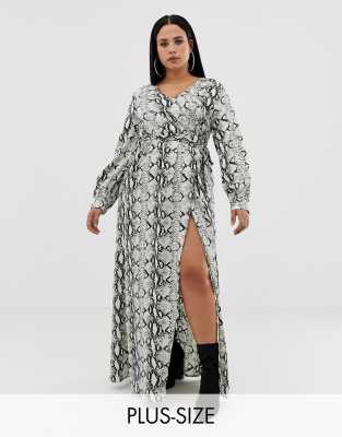 snakeskin maxi dress plus size