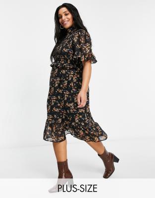 Robe Noire En Dentelle MISSGUIDED - Col Haut, Longueur Genou - Taille US 2 / UK 6 - Neuf Sans étiquettes