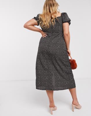 black milkmaid midi dress