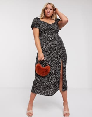 black milkmaid midi dress
