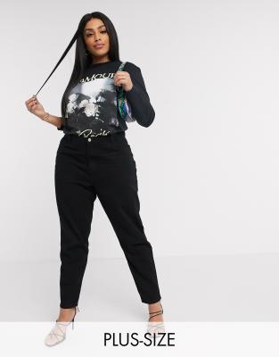 Missguided Plus mom jeans in black