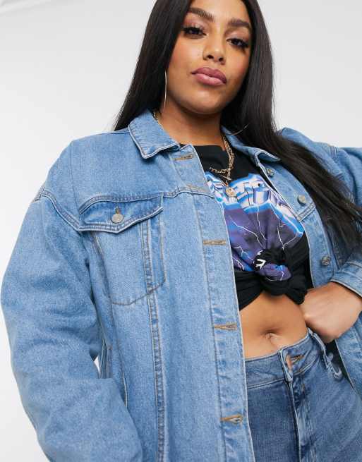 Missguided cold shoulder denim deals jacket