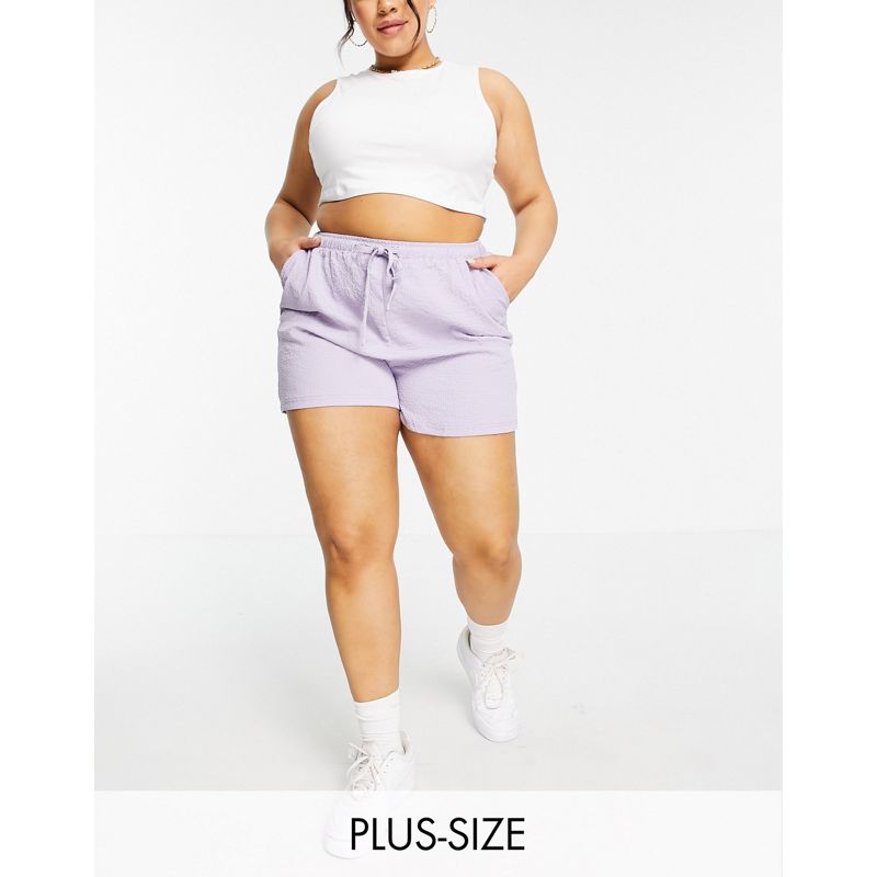 Donna  Missguided Plus - Camicia e pantaloncini copricostume lilla
