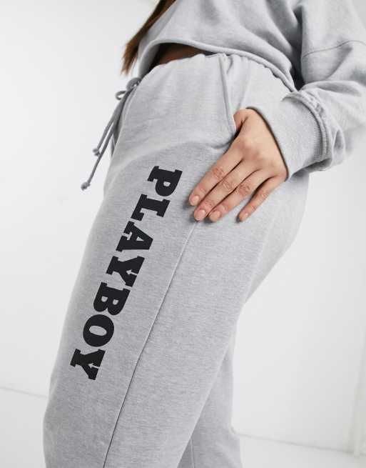 Gray playboy online sweatpants