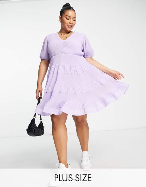 Pleated layered shop smock dress