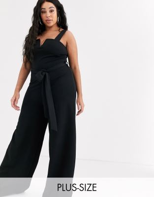 plus size split leg jumpsuit