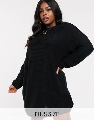 black plus size jumper dress